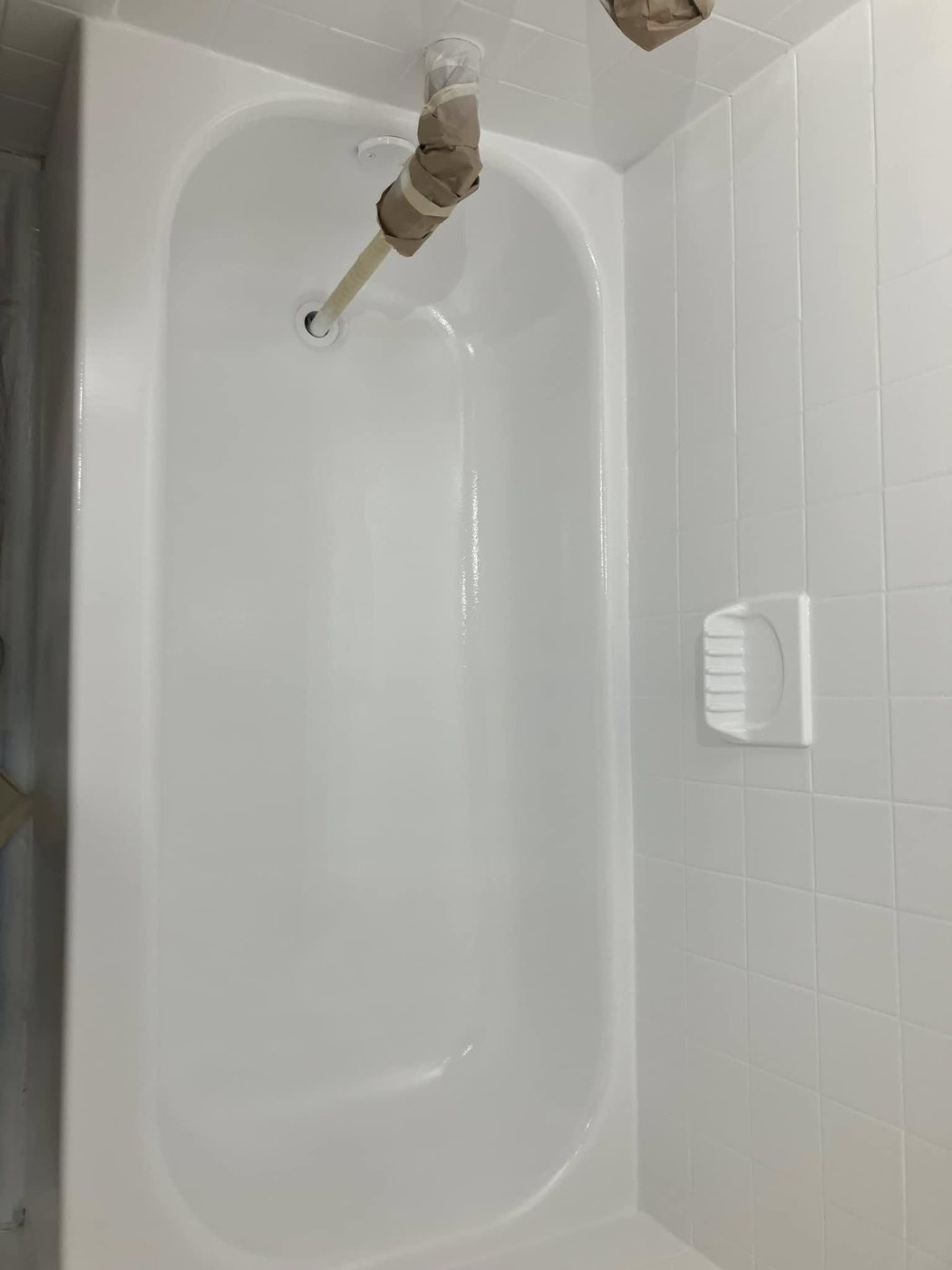 A resurfaced tub, glossy white again